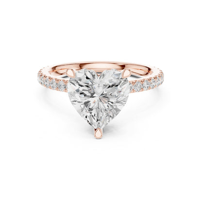 Heart Hidden Halo Lab Grown Diamond Engagement Ring