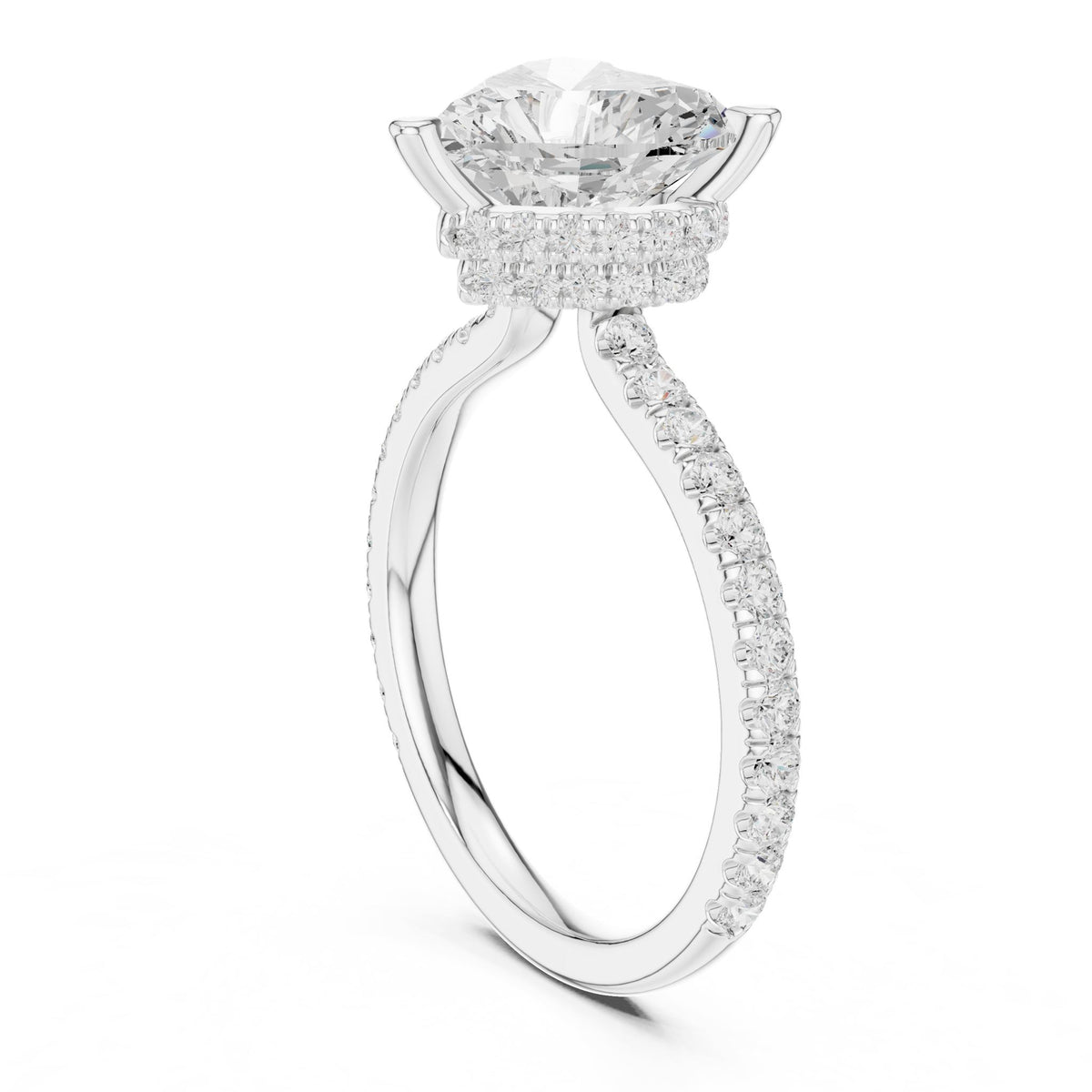 Heart Hidden Halo Lab Grown Diamond Engagement Ring