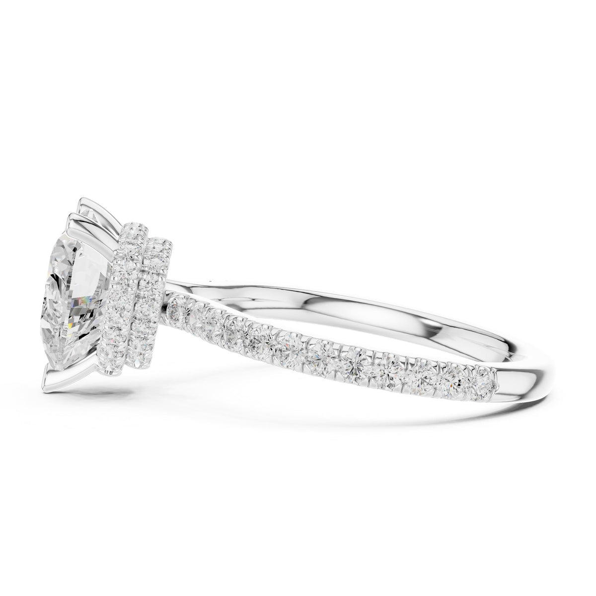 Heart Hidden Halo Lab Grown Diamond Engagement Ring