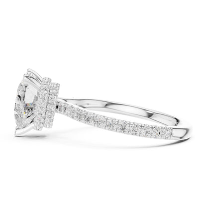 Heart Hidden Halo Lab Grown Diamond Engagement Ring