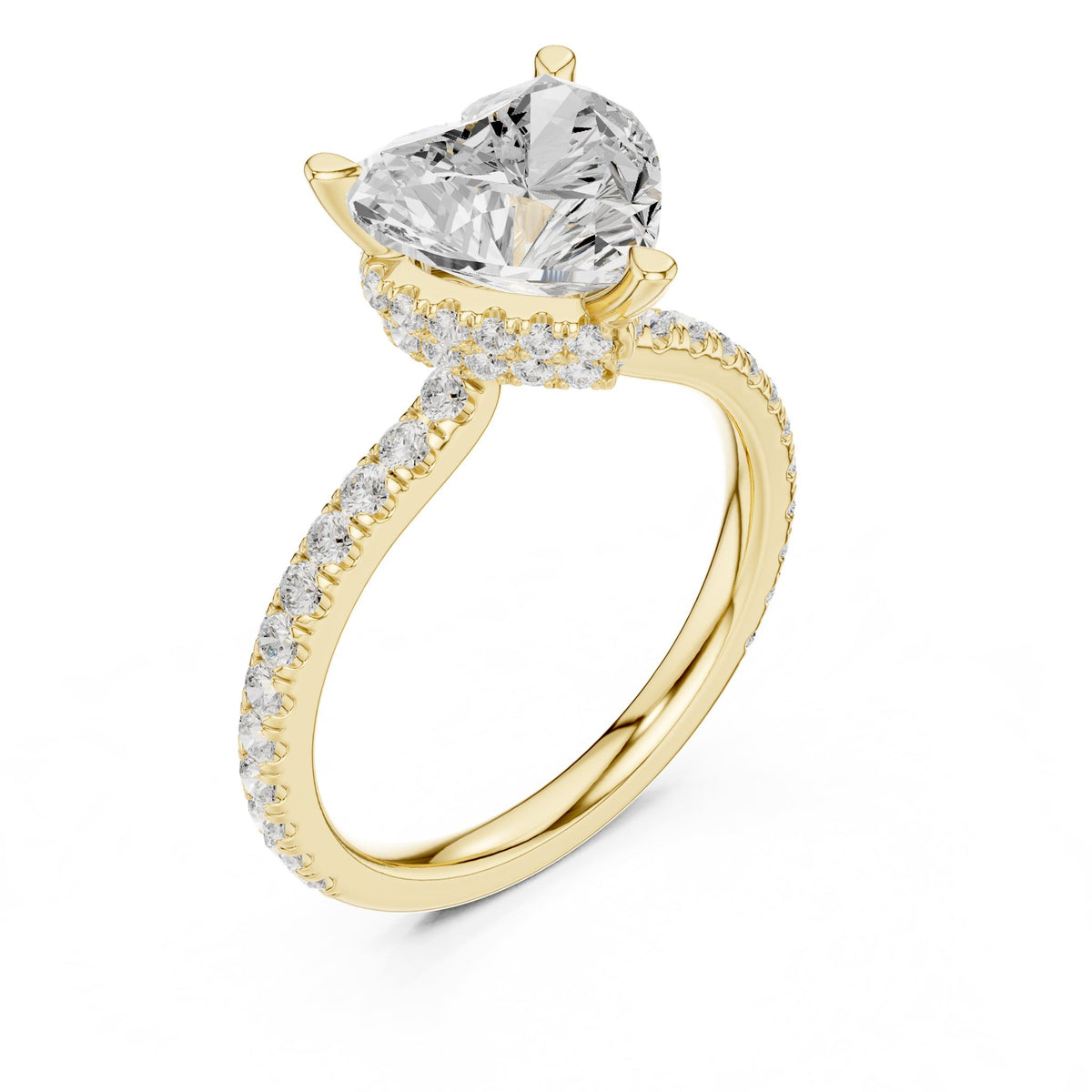 Heart Hidden Halo Lab Grown Diamond Engagement Ring