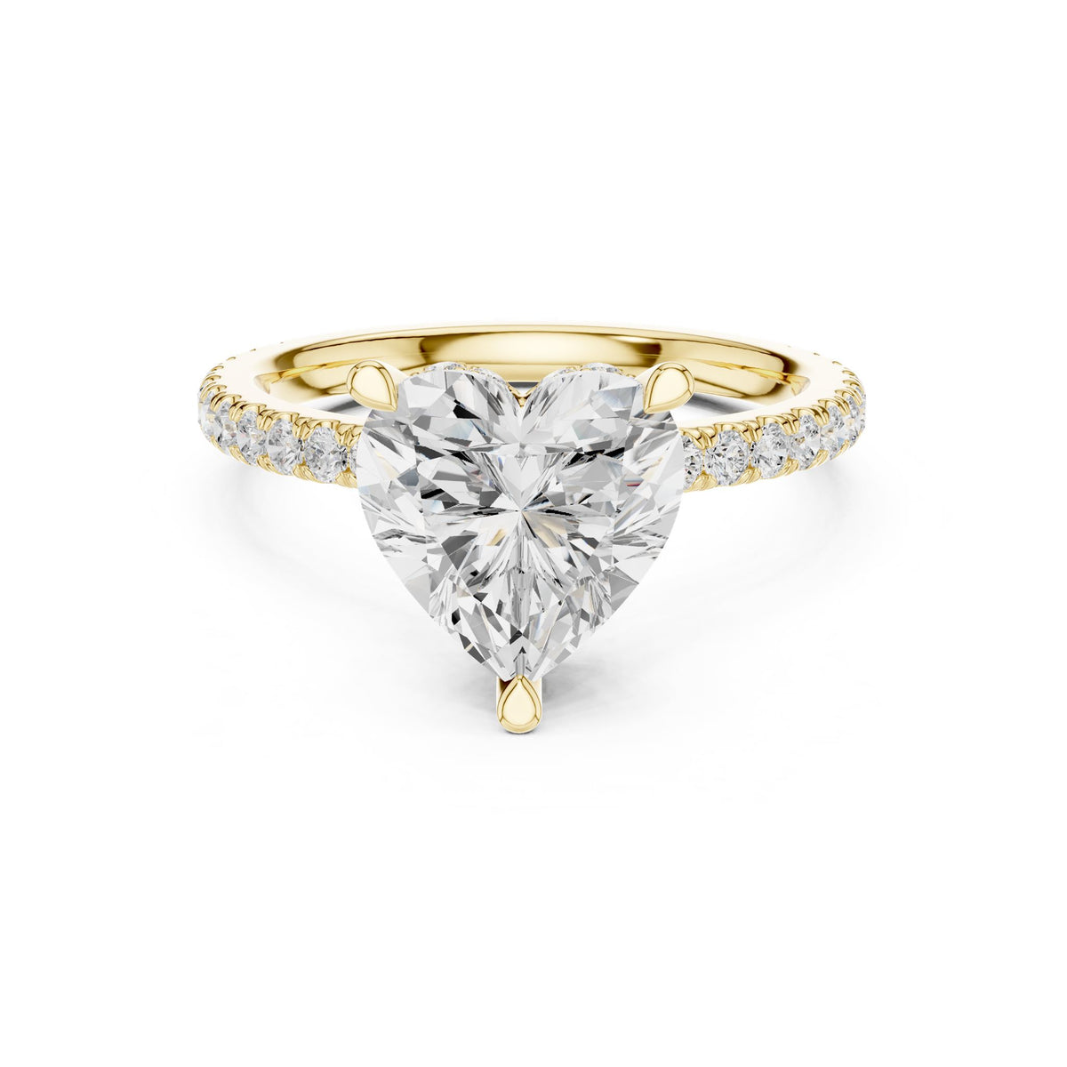 Heart Hidden Halo Lab Grown Diamond Engagement Ring