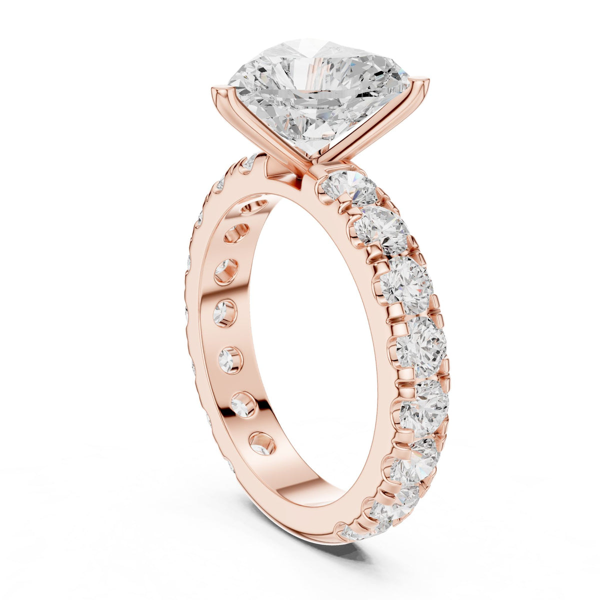 Heart Pave Lab Grown Diamond Engagement Ring
