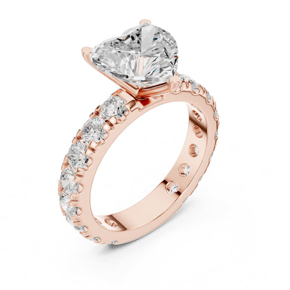 Heart Pave Lab Grown Diamond Engagement Ring