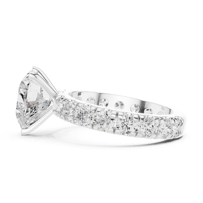 Heart Pave Lab Grown Diamond Engagement Ring