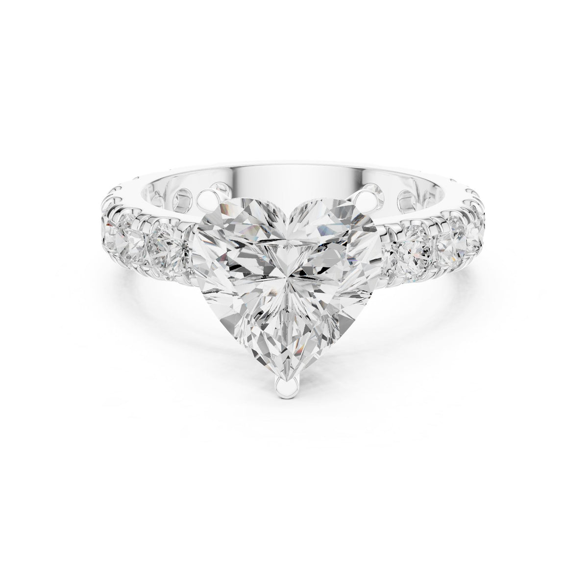 Heart Pave Lab Grown Diamond Engagement Ring