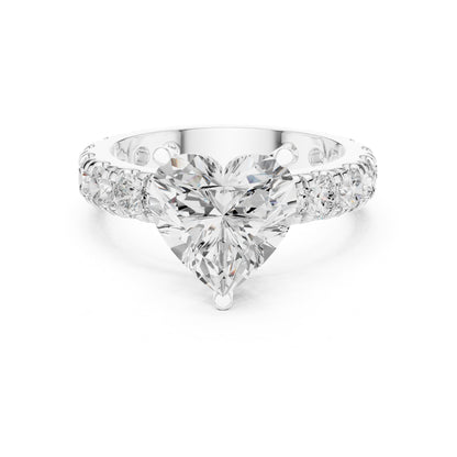 Heart Pave Lab Grown Diamond Engagement Ring