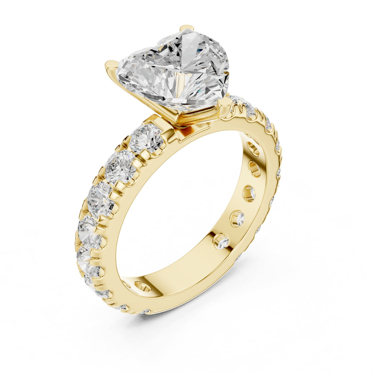 Heart Pave Lab Grown Diamond Engagement Ring
