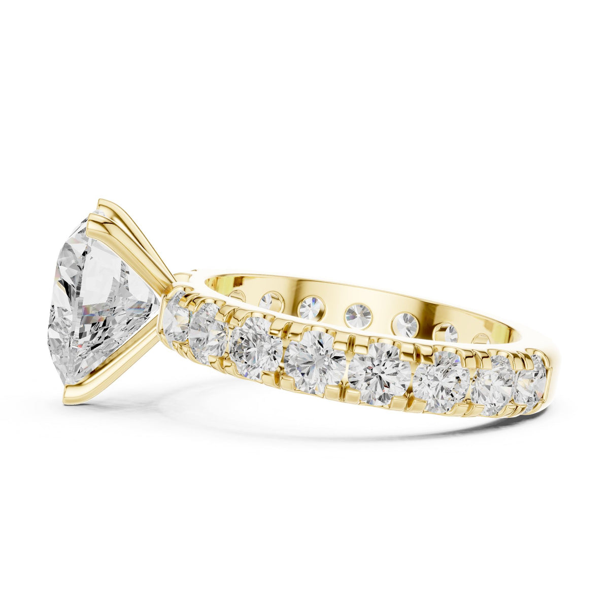 Heart Pave Lab Grown Diamond Engagement Ring