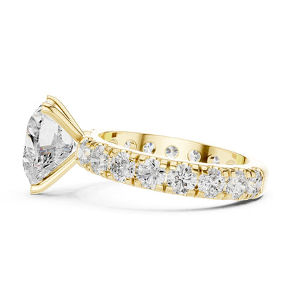 Heart Pave Lab Grown Diamond Engagement Ring