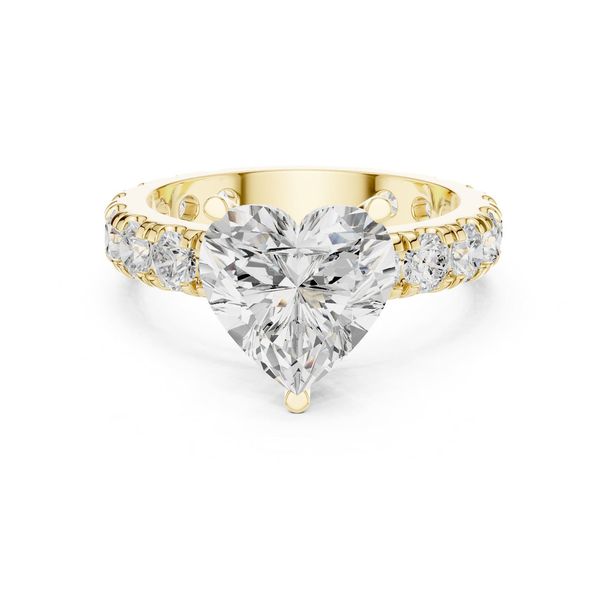 Heart Pave Lab Grown Diamond Engagement Ring