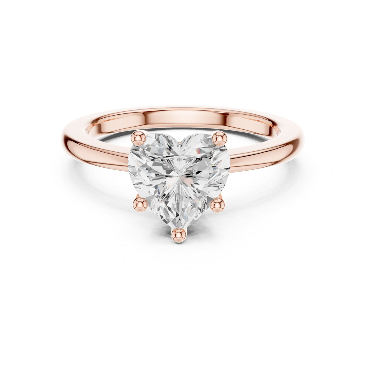 Heart Solitaire Lab Grown Diamond Engagement Ring