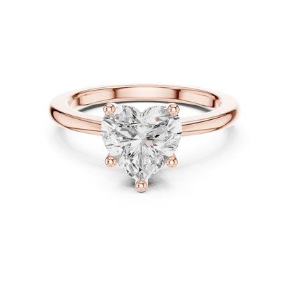 Heart Solitaire Lab Grown Diamond Engagement Ring
