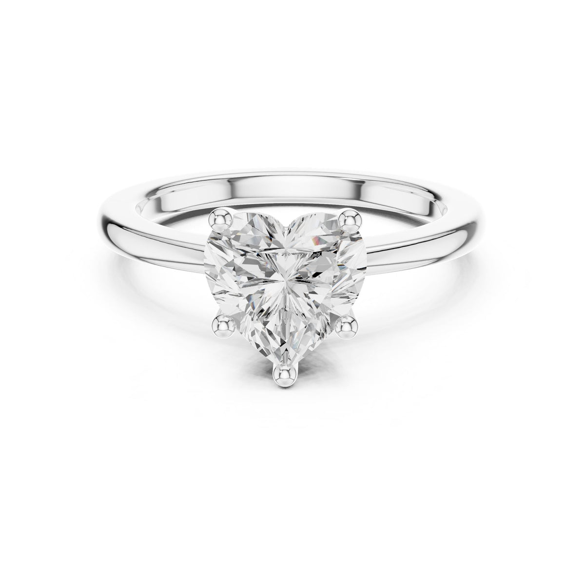 Heart Solitaire Lab Grown Diamond Engagement Ring