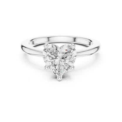 Heart Solitaire Lab Grown Diamond Engagement Ring