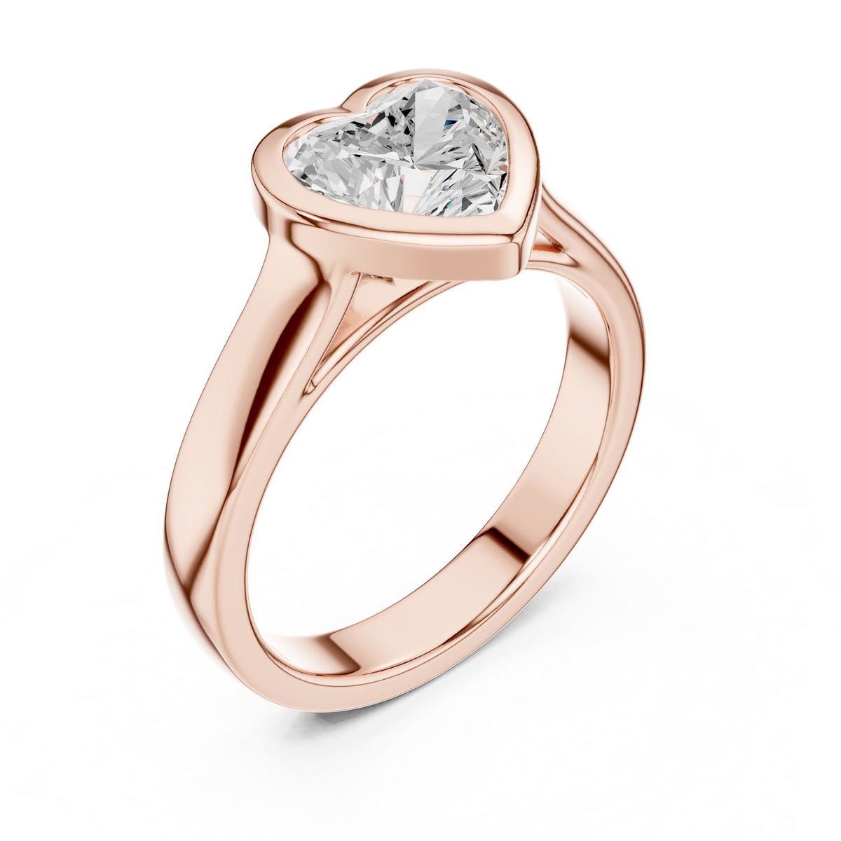 Heart Solitaire Lab Grown Diamond Engagement Ring