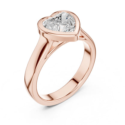 Heart Solitaire Lab Grown Diamond Engagement Ring