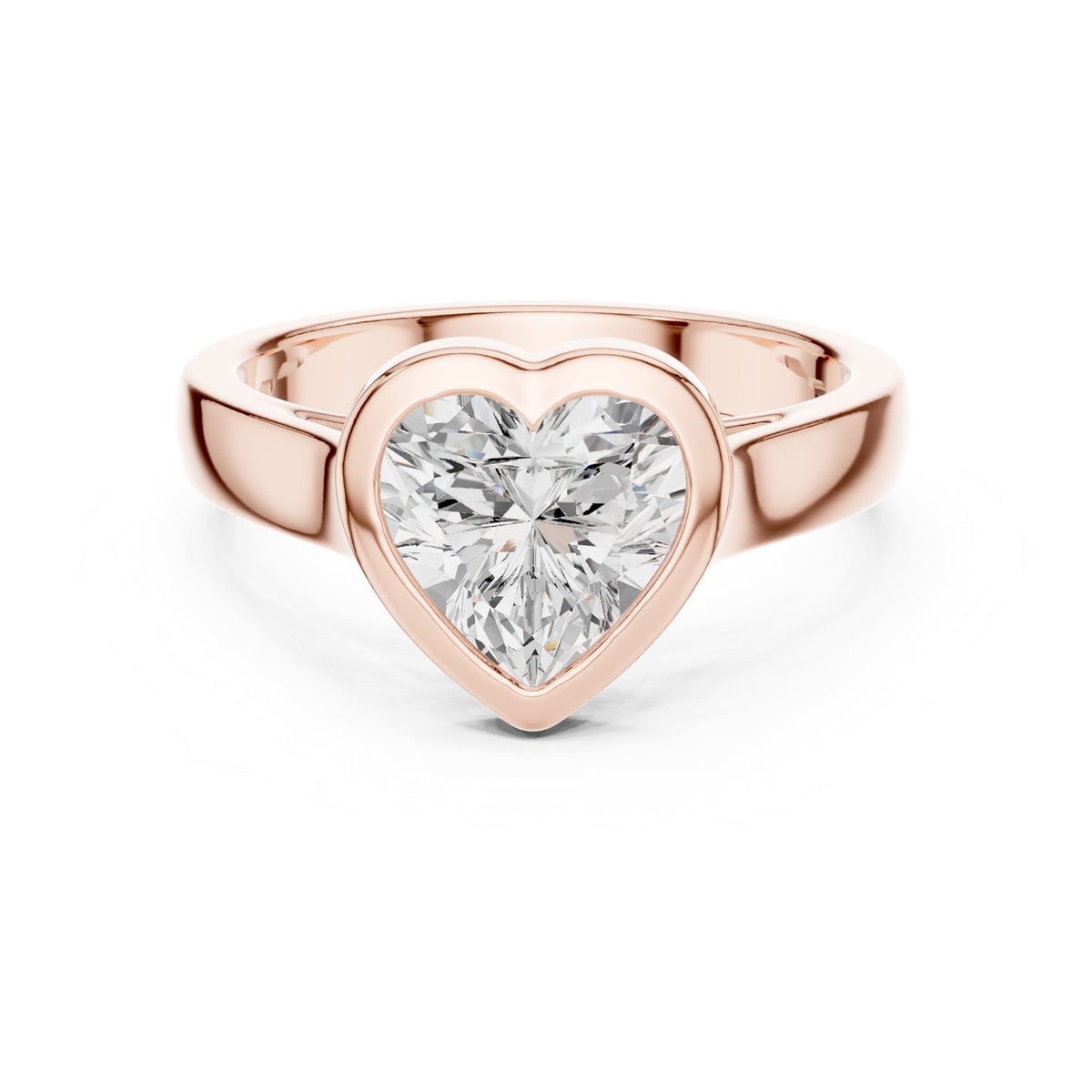 Heart Solitaire Lab Grown Diamond Engagement Ring