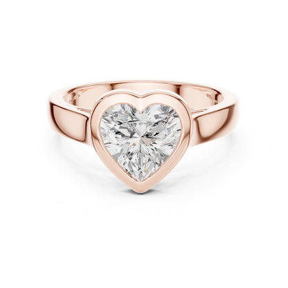 Heart Solitaire Lab Grown Diamond Engagement Ring