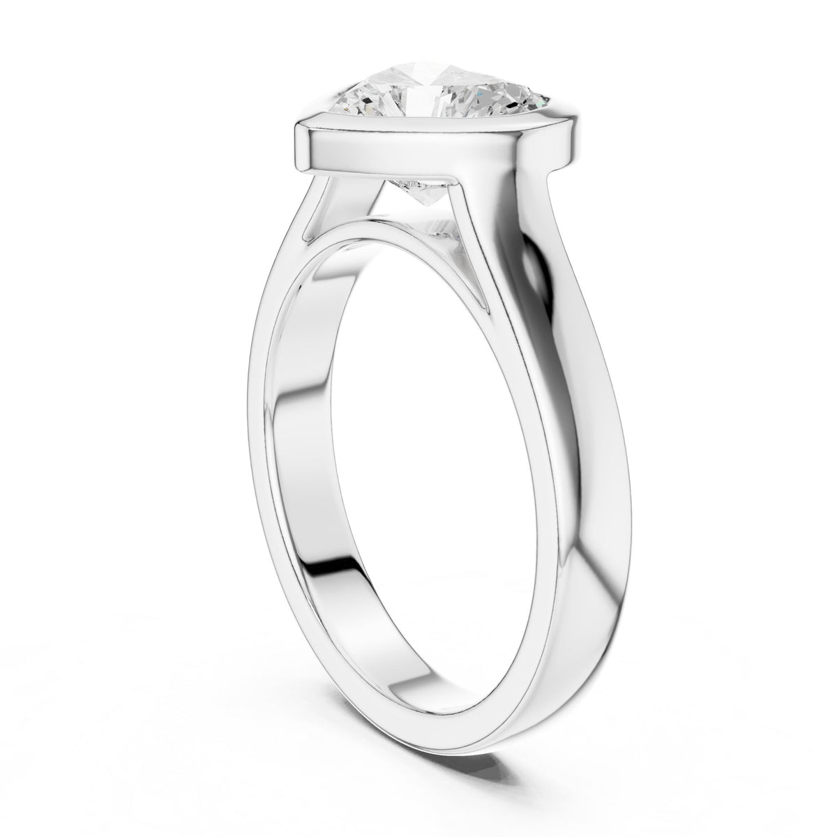 Heart Solitaire Lab Grown Diamond Engagement Ring
