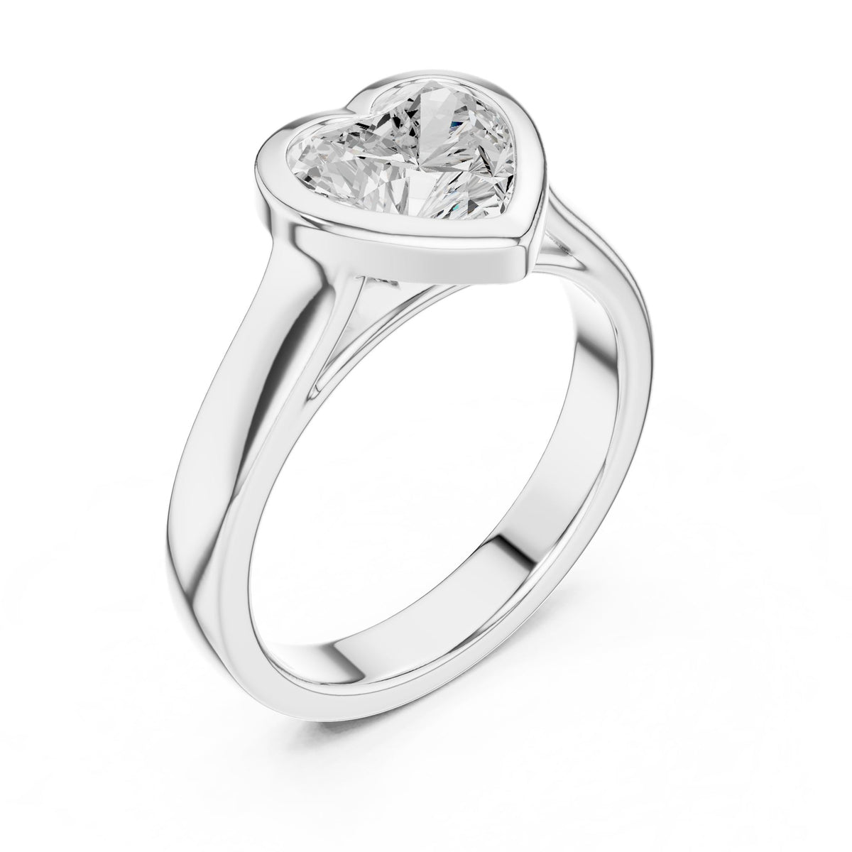 Heart Solitaire Lab Grown Diamond Engagement Ring