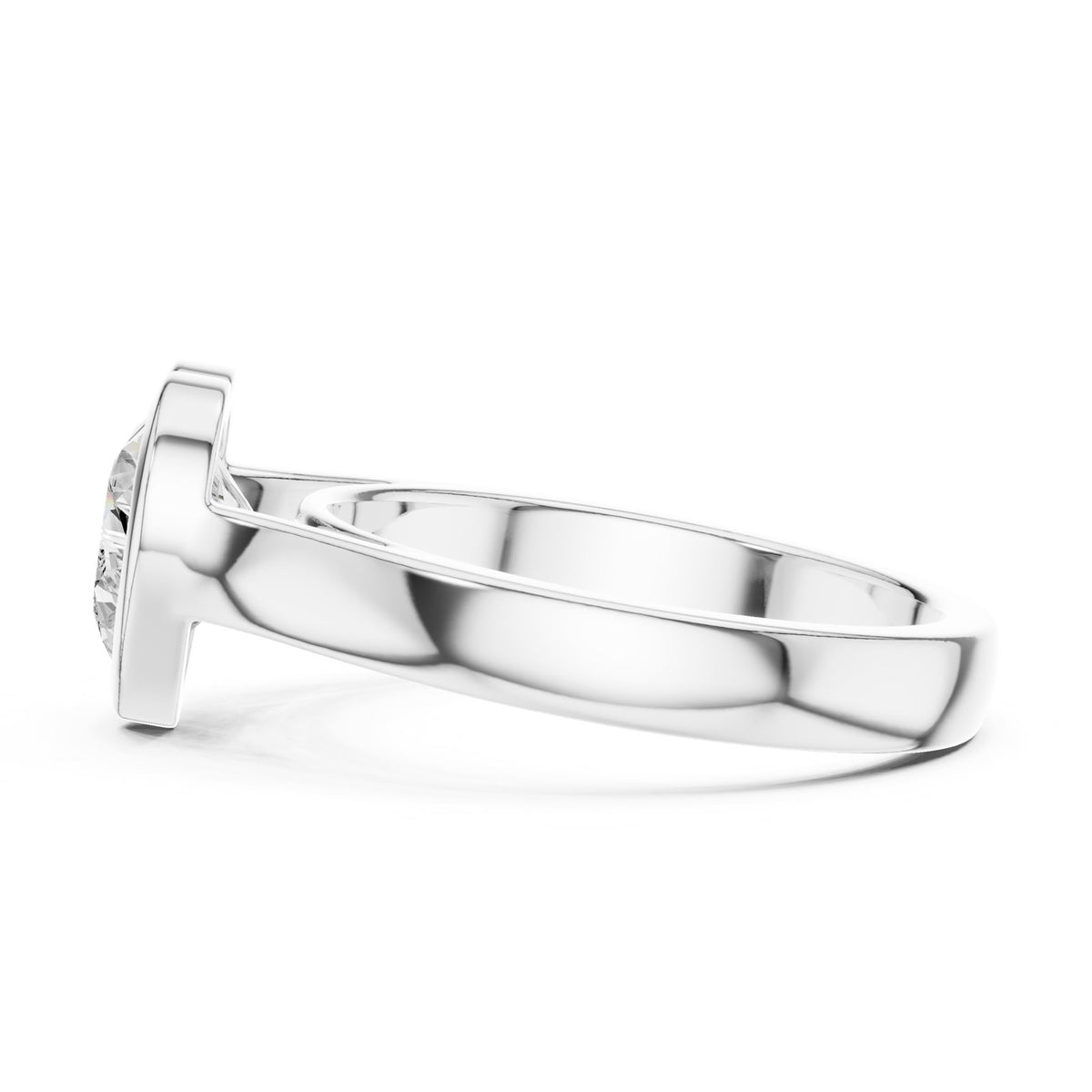 Heart Solitaire Lab Grown Diamond Engagement Ring