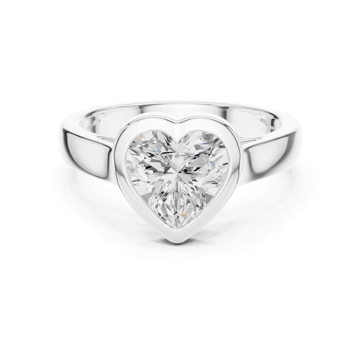 Heart Solitaire Lab Grown Diamond Engagement Ring