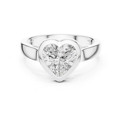 Heart Solitaire Lab Grown Diamond Engagement Ring