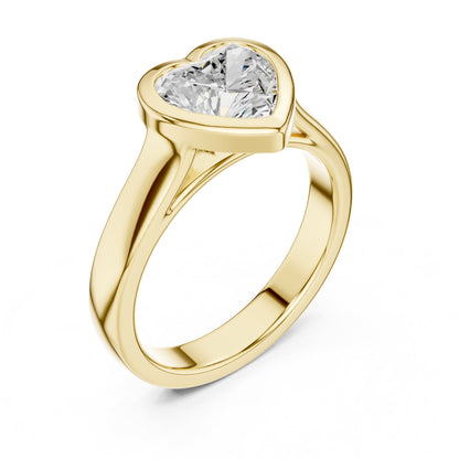 Heart Solitaire Lab Grown Diamond Engagement Ring