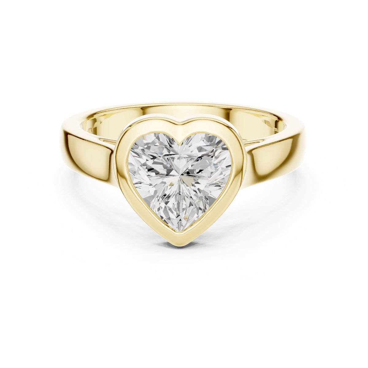 Heart Solitaire Lab Grown Diamond Engagement Ring