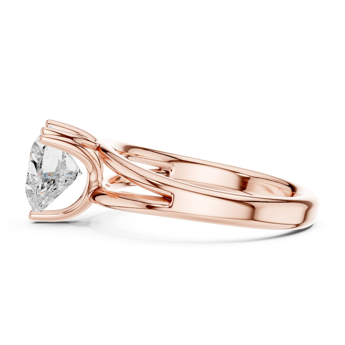 Heart Solitaire Lab Grown Diamond Engagement Ring