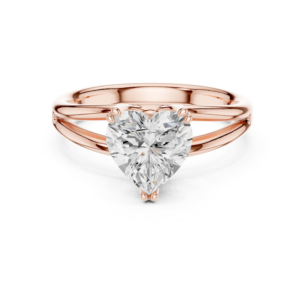 Heart Solitaire Lab Grown Diamond Engagement Ring