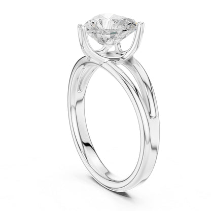 Heart Solitaire Lab Grown Diamond Engagement Ring