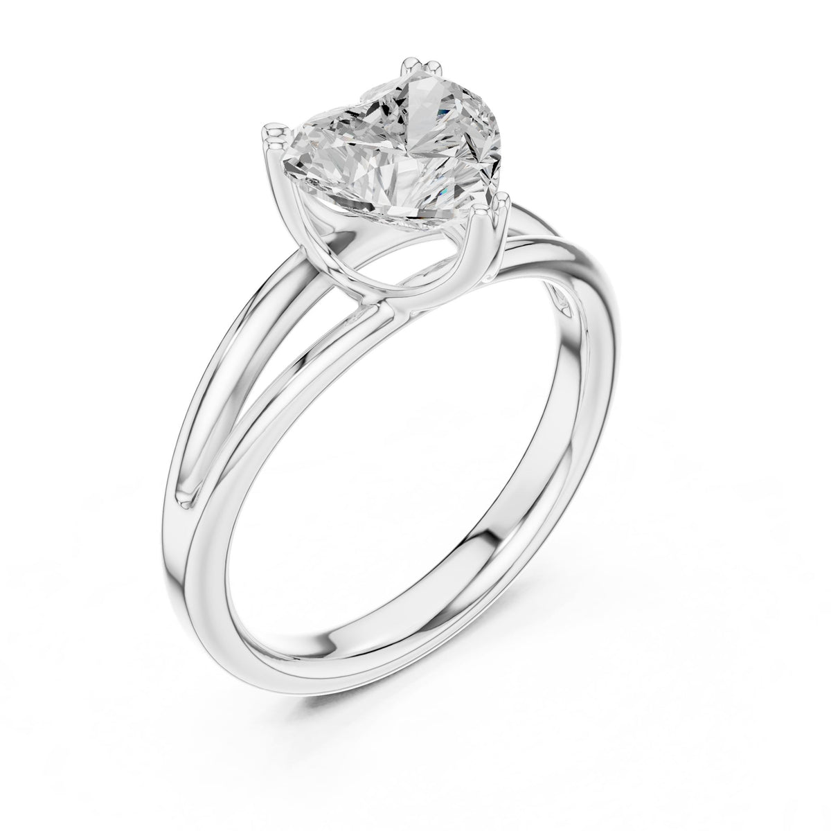 Heart Solitaire Lab Grown Diamond Engagement Ring