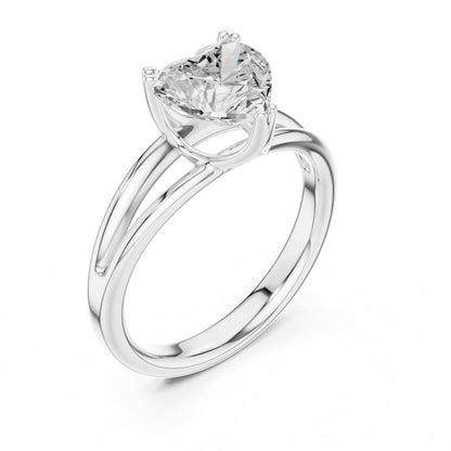 Heart Solitaire Lab Grown Diamond Engagement Ring
