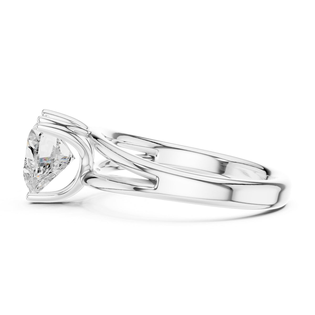 Heart Solitaire Lab Grown Diamond Engagement Ring