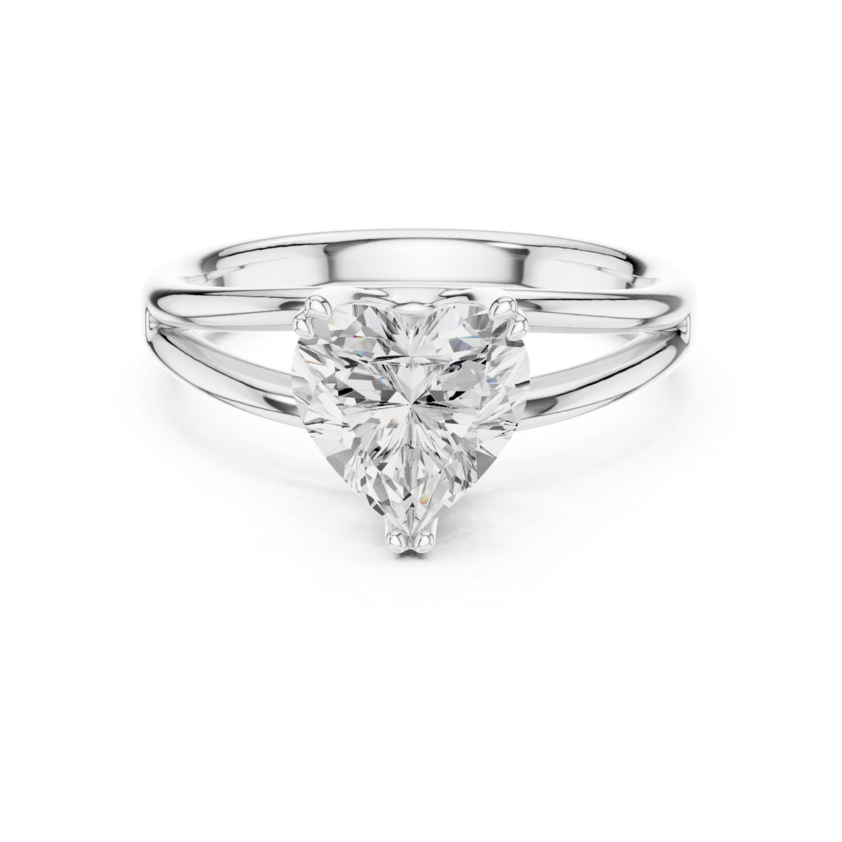 Heart Solitaire Lab Grown Diamond Engagement Ring
