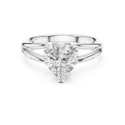 Heart Solitaire Lab Grown Diamond Engagement Ring