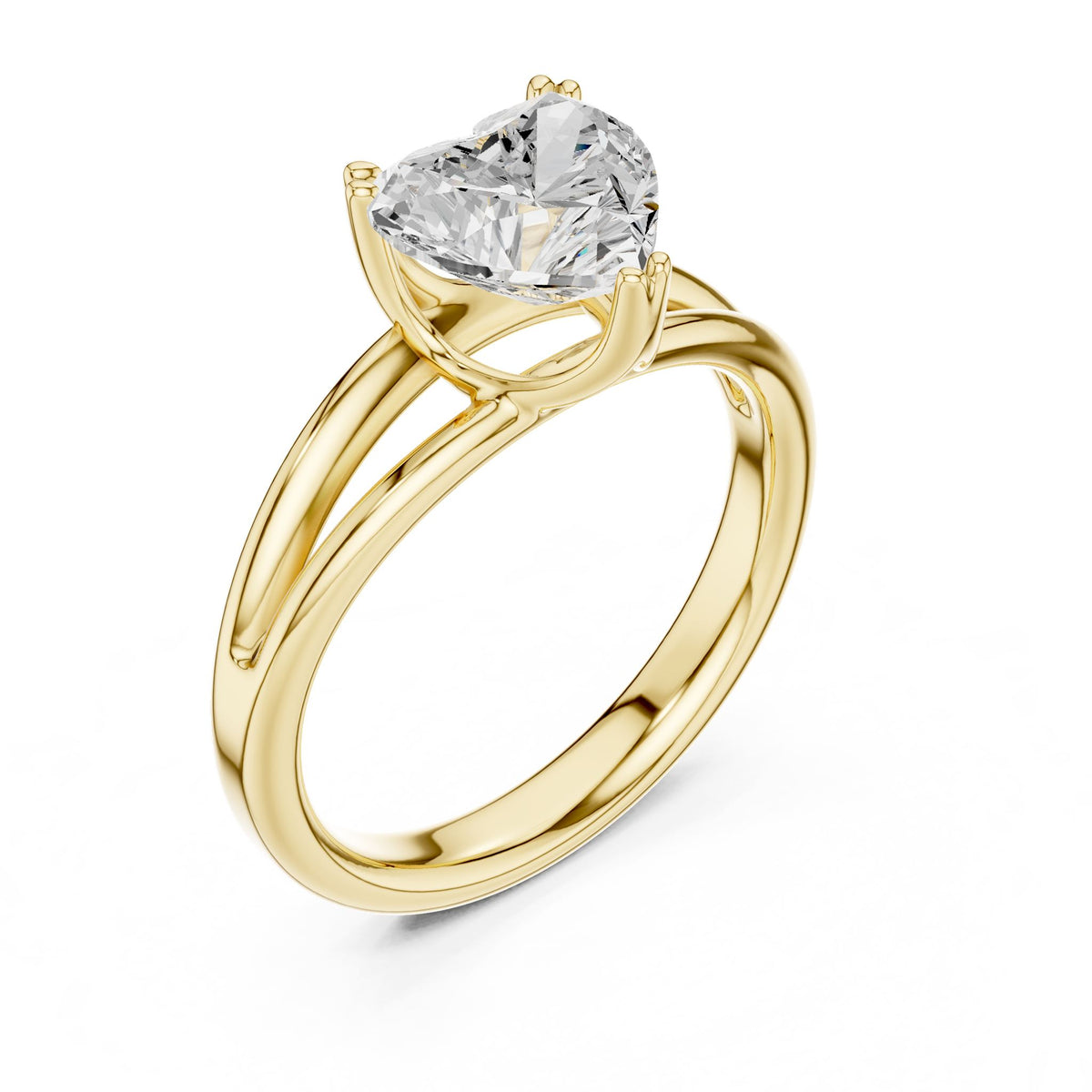 Heart Solitaire Lab Grown Diamond Engagement Ring