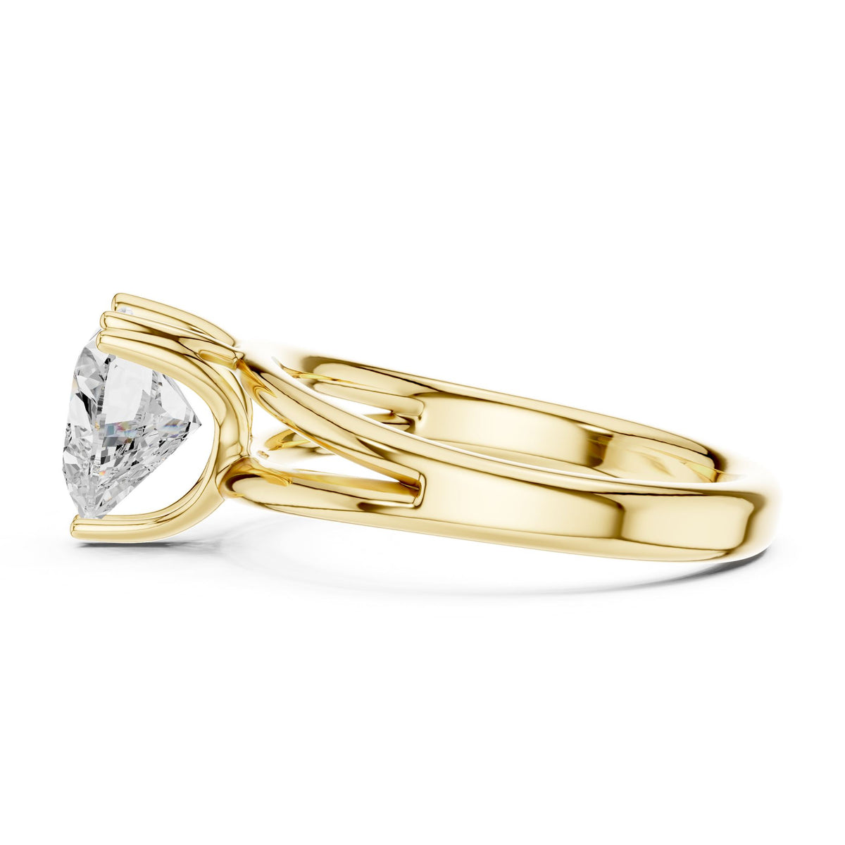 Heart Solitaire Lab Grown Diamond Engagement Ring