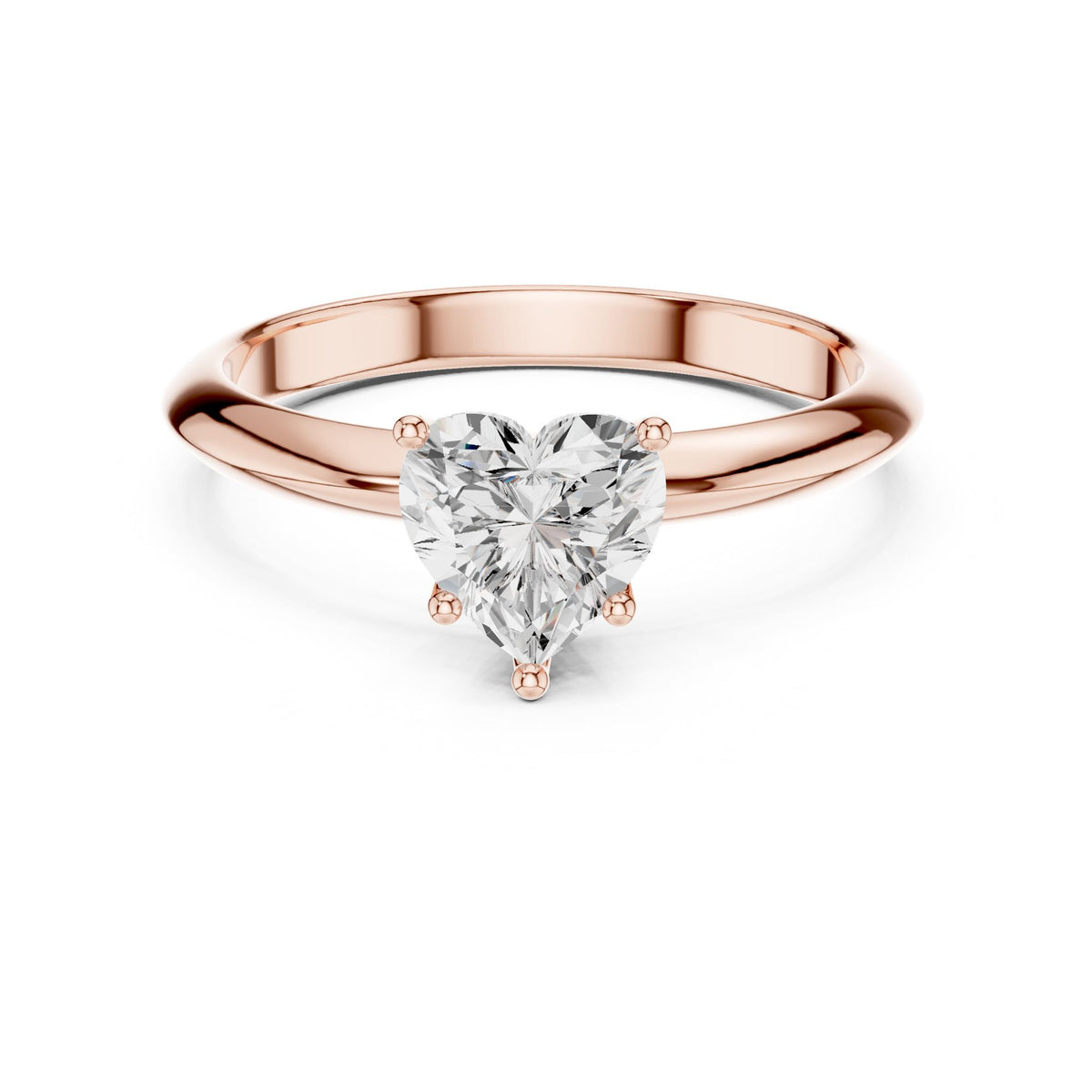 Heart Solitaire Lab Grown Diamond Engagement Ring