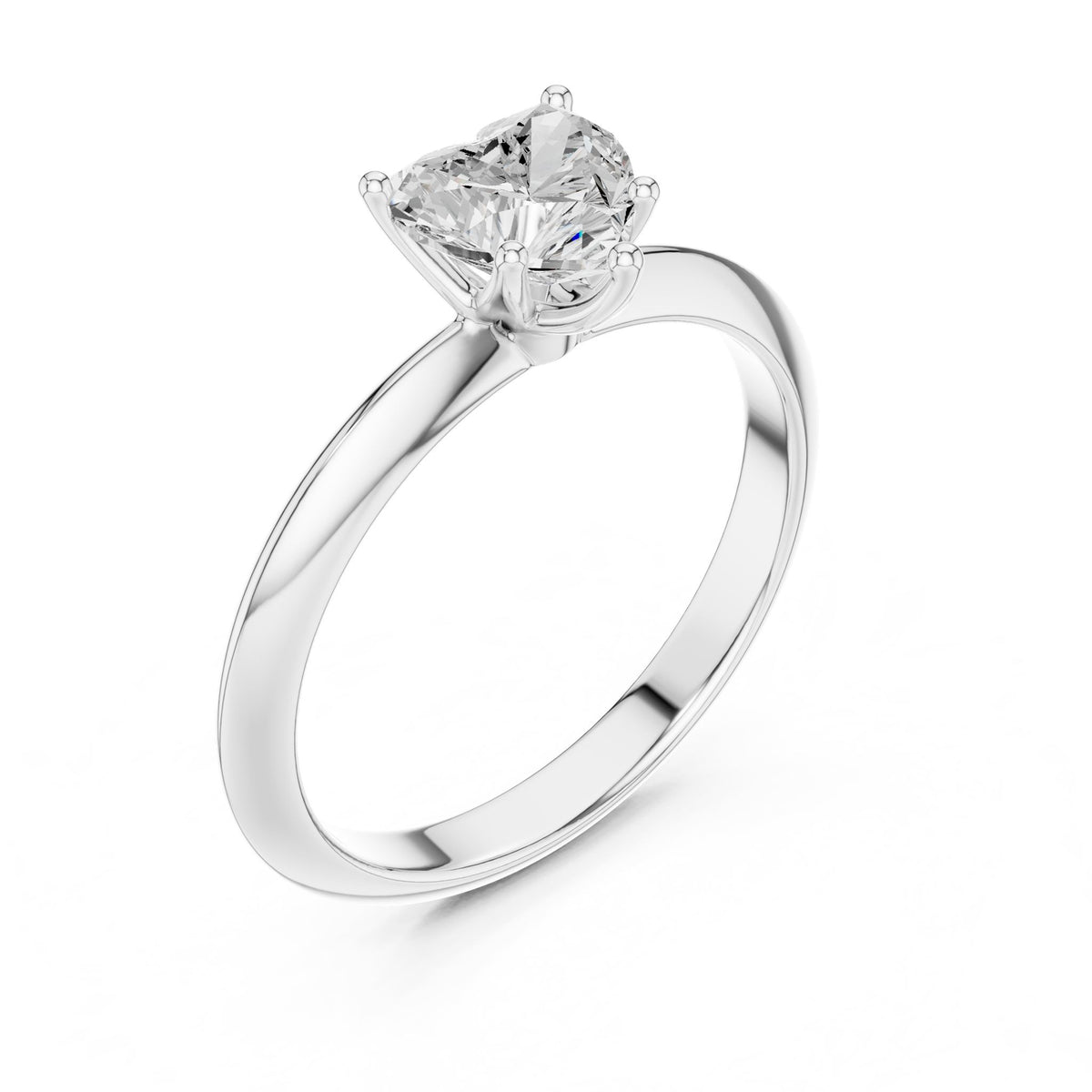 Heart Solitaire Lab Grown Diamond Engagement Ring