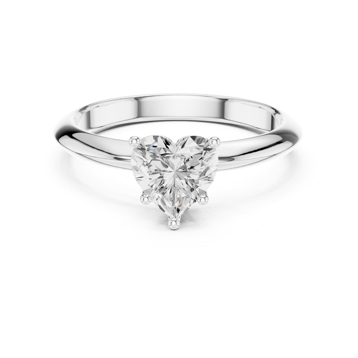 Heart Solitaire Lab Grown Diamond Engagement Ring