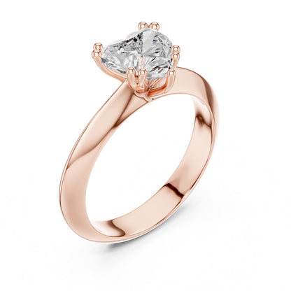Heart Solitaire Lab Grown Diamond Engagement Ring