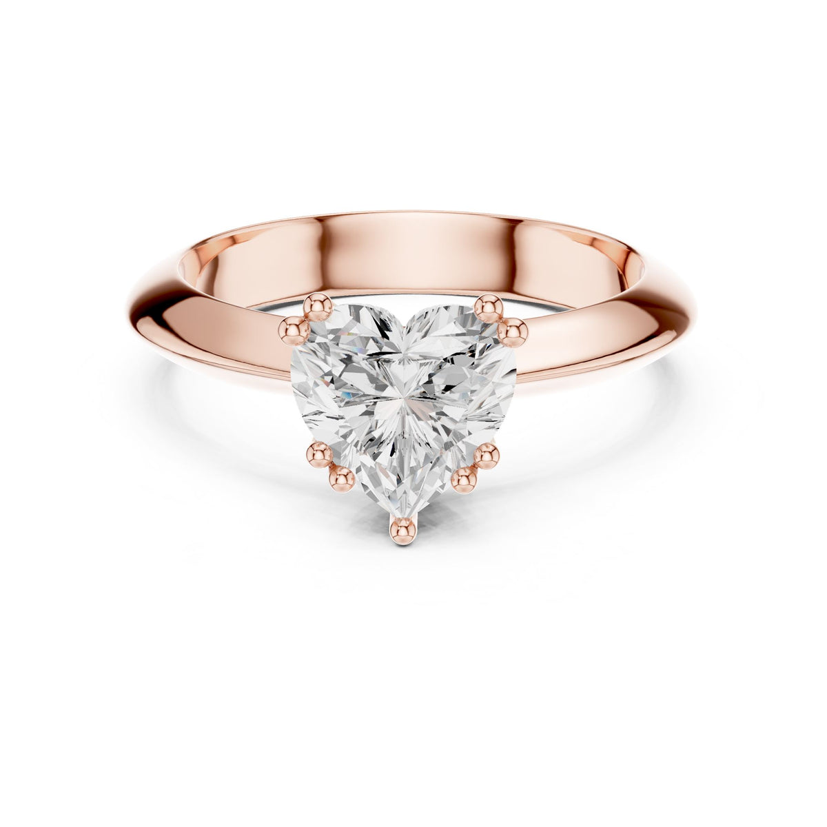 Heart Solitaire Lab Grown Diamond Engagement Ring