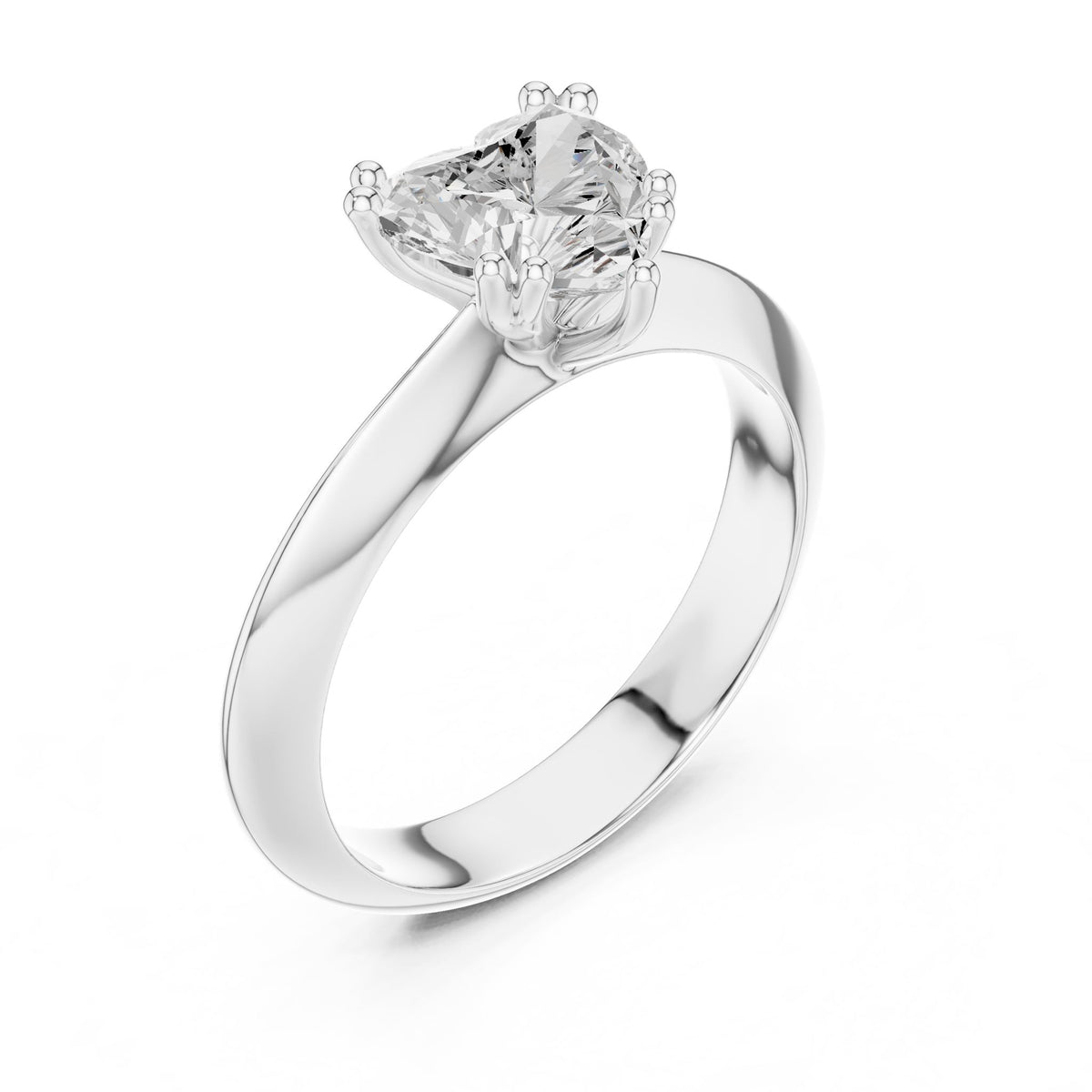Heart Solitaire Lab Grown Diamond Engagement Ring
