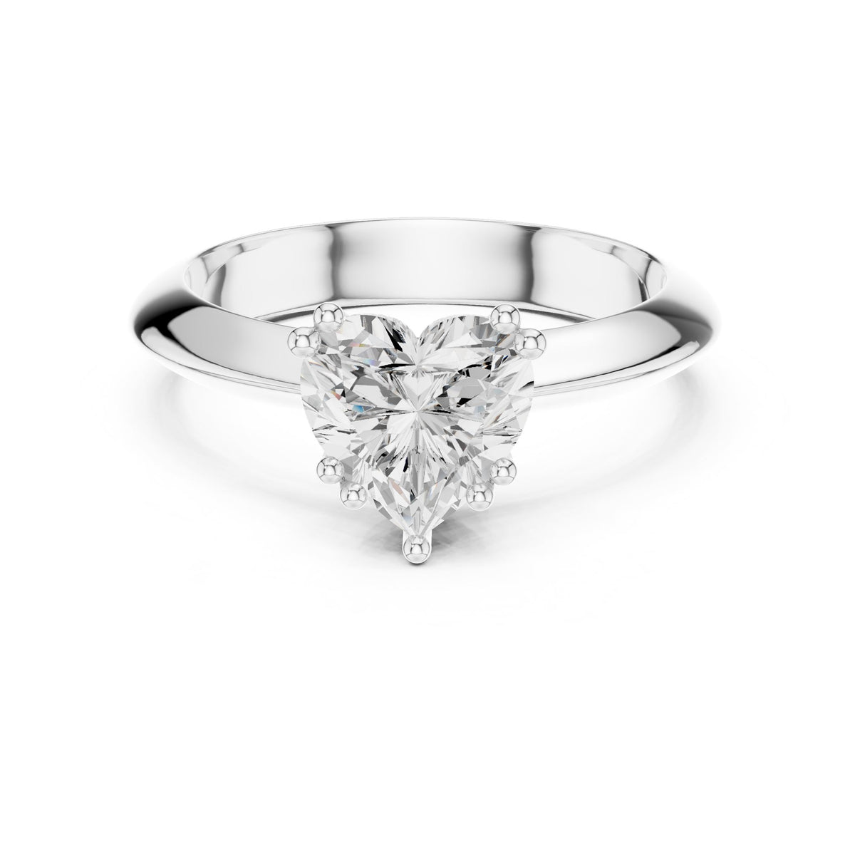 Heart Solitaire Lab Grown Diamond Engagement Ring