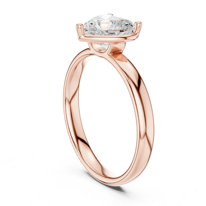 Heart Solitaire Lab Grown Diamond Engagement Ring