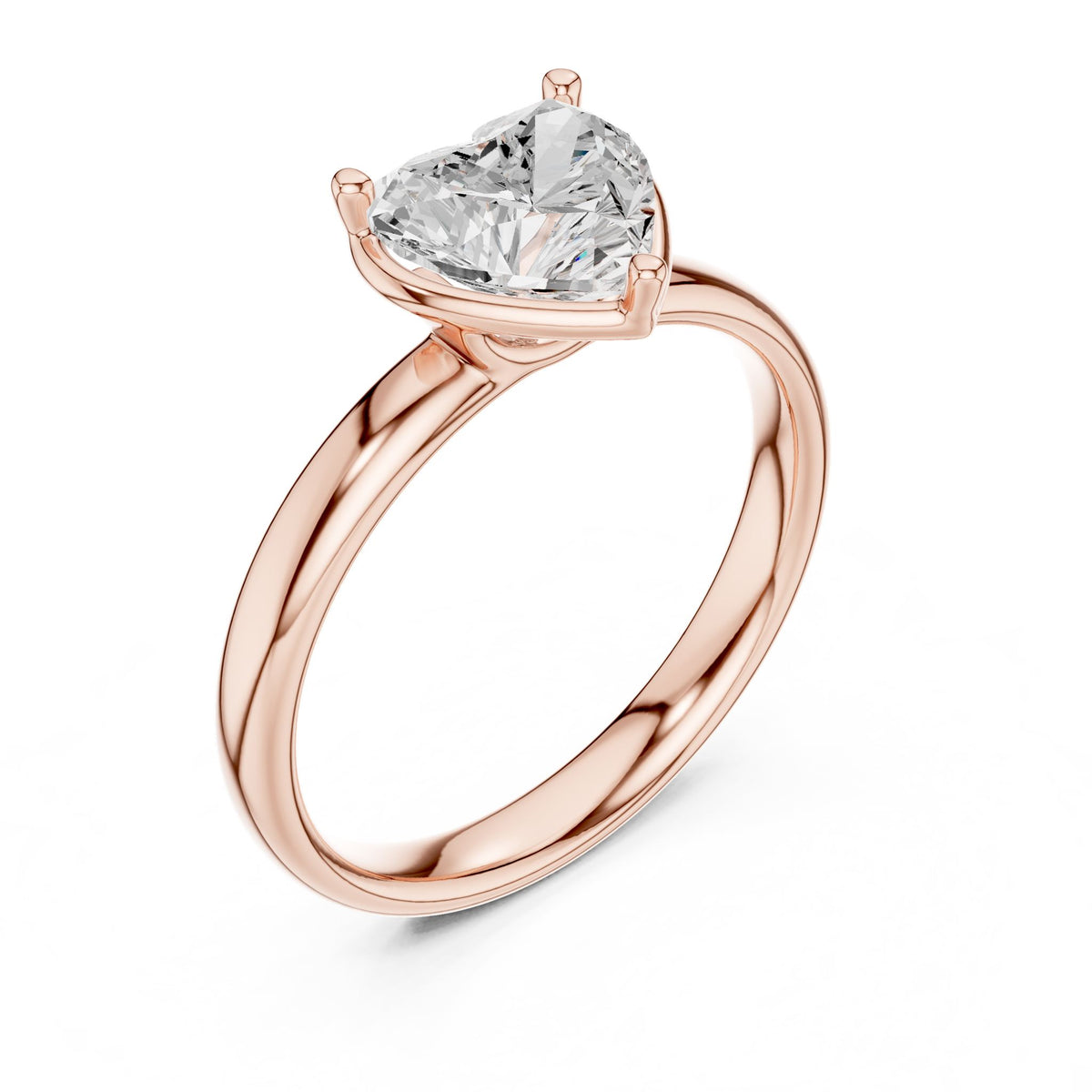 Heart Solitaire Lab Grown Diamond Engagement Ring