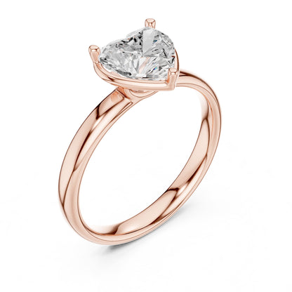 Heart Solitaire Lab Grown Diamond Engagement Ring